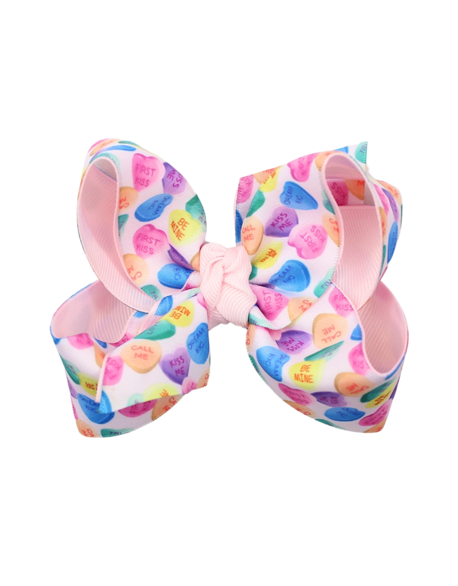 Beyond Creations Large 4.5" Candy Heart Bow 110 pink
