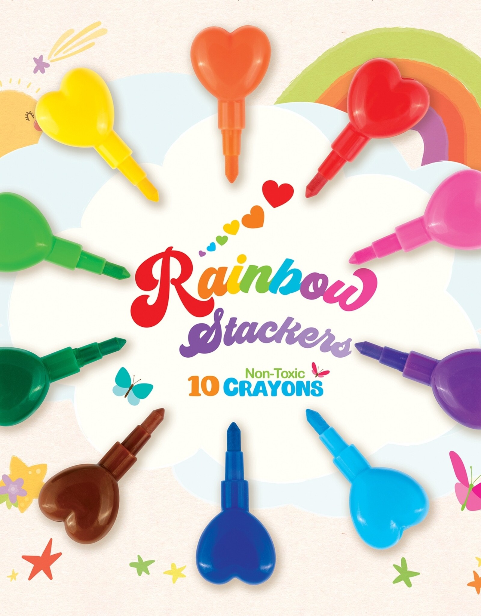 The Piggy Story Heart & Star Stackable Crayons