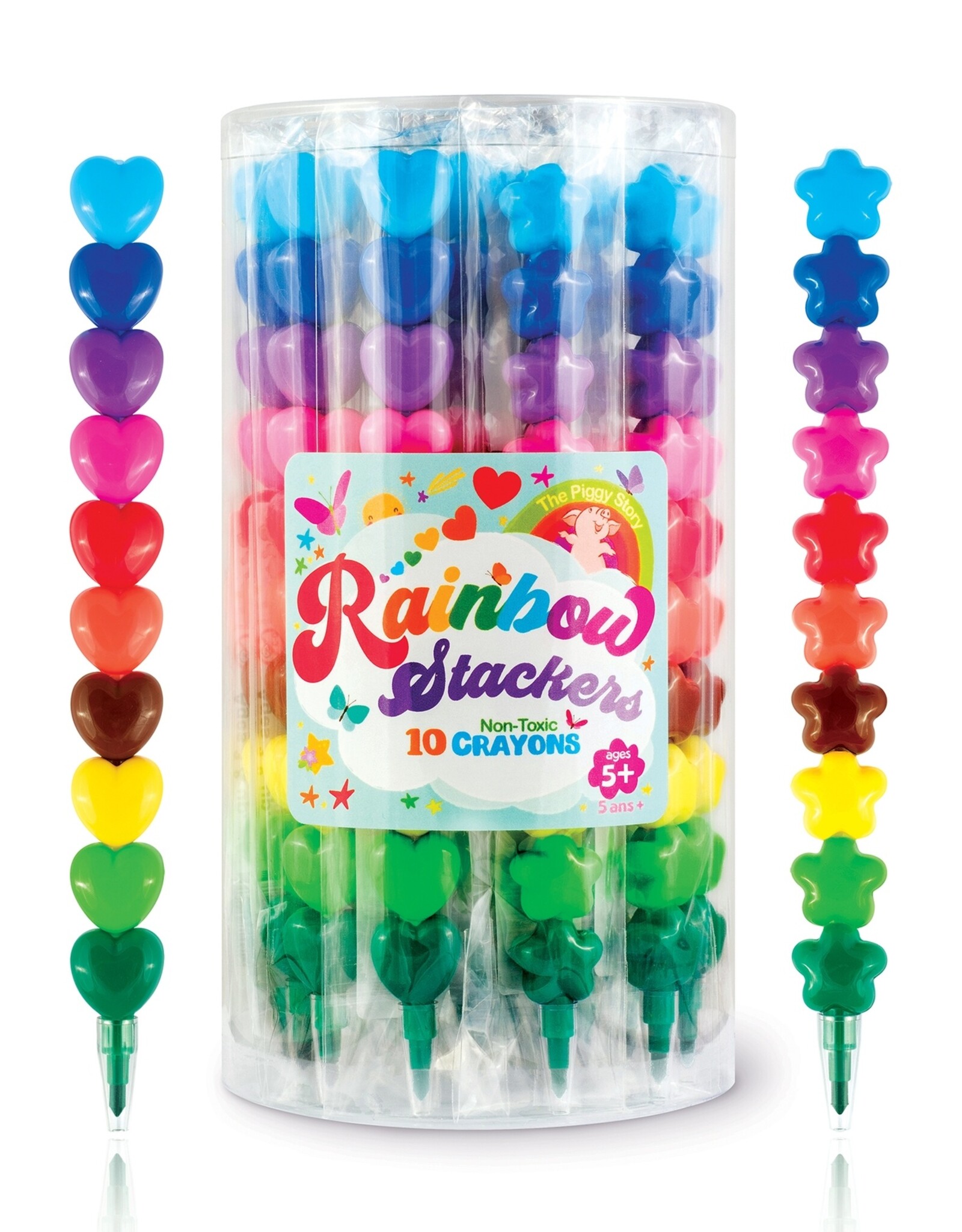 The Piggy Story Heart & Star Stackable Crayons