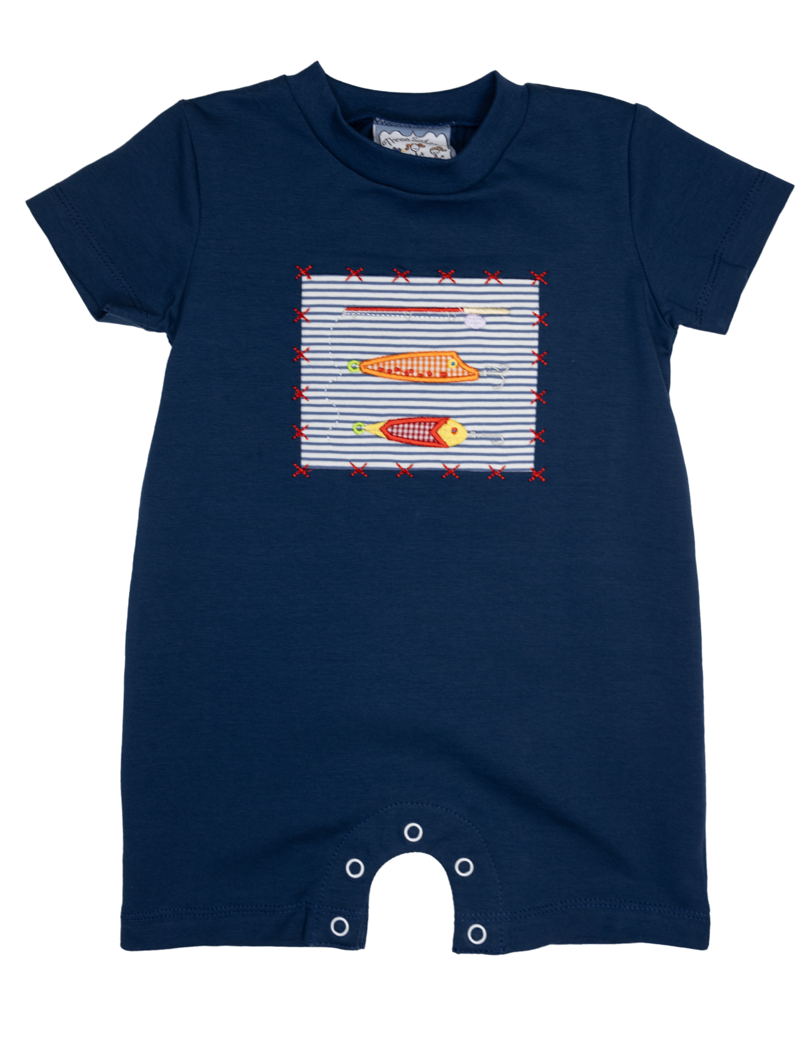 Three Sisters 765 Fishing Lure Applique Romper