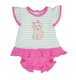 Three Sisters Puppy Applique Bloomer Set