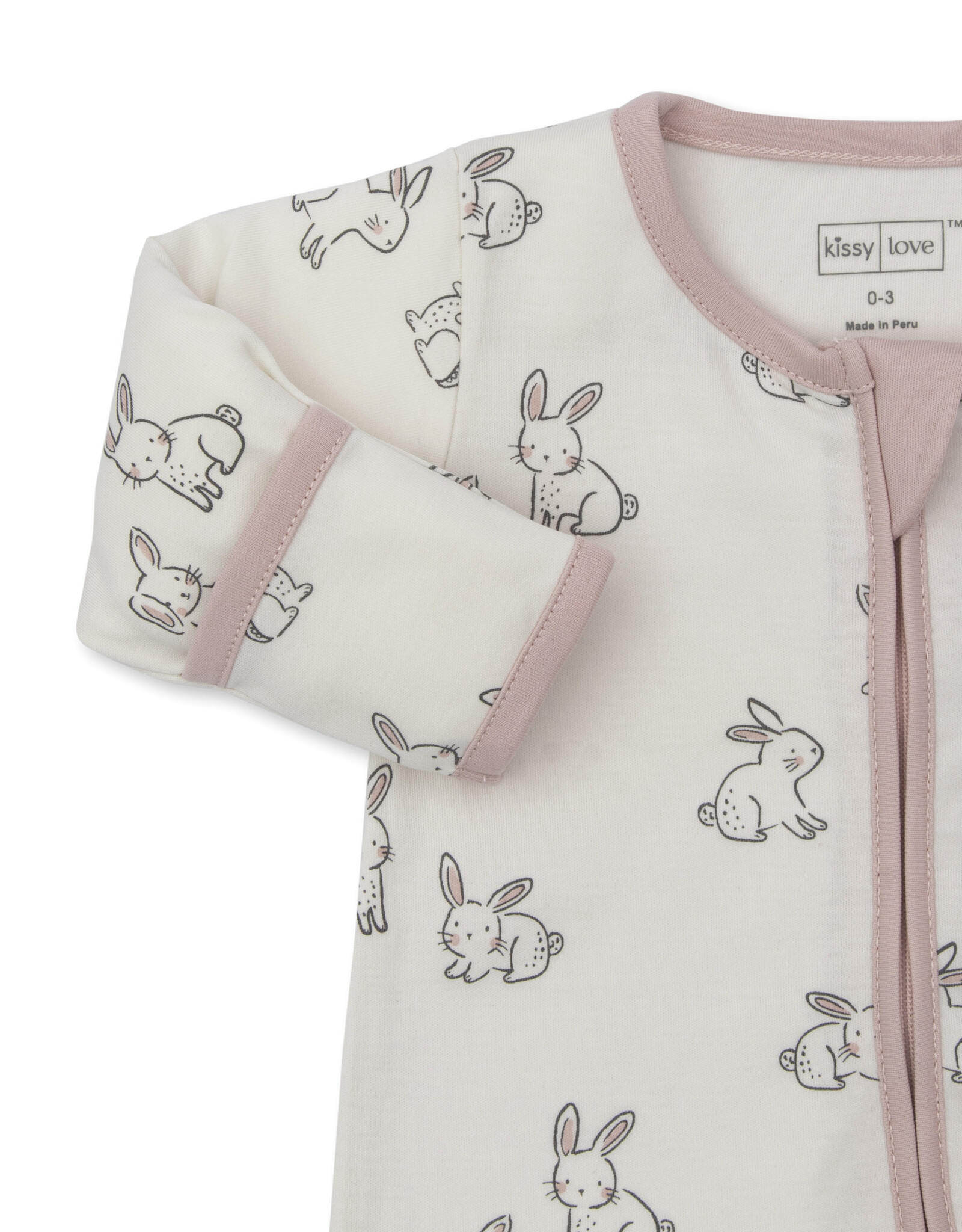 Kissy Kissy Bunny Buddies Zip Footie Pink