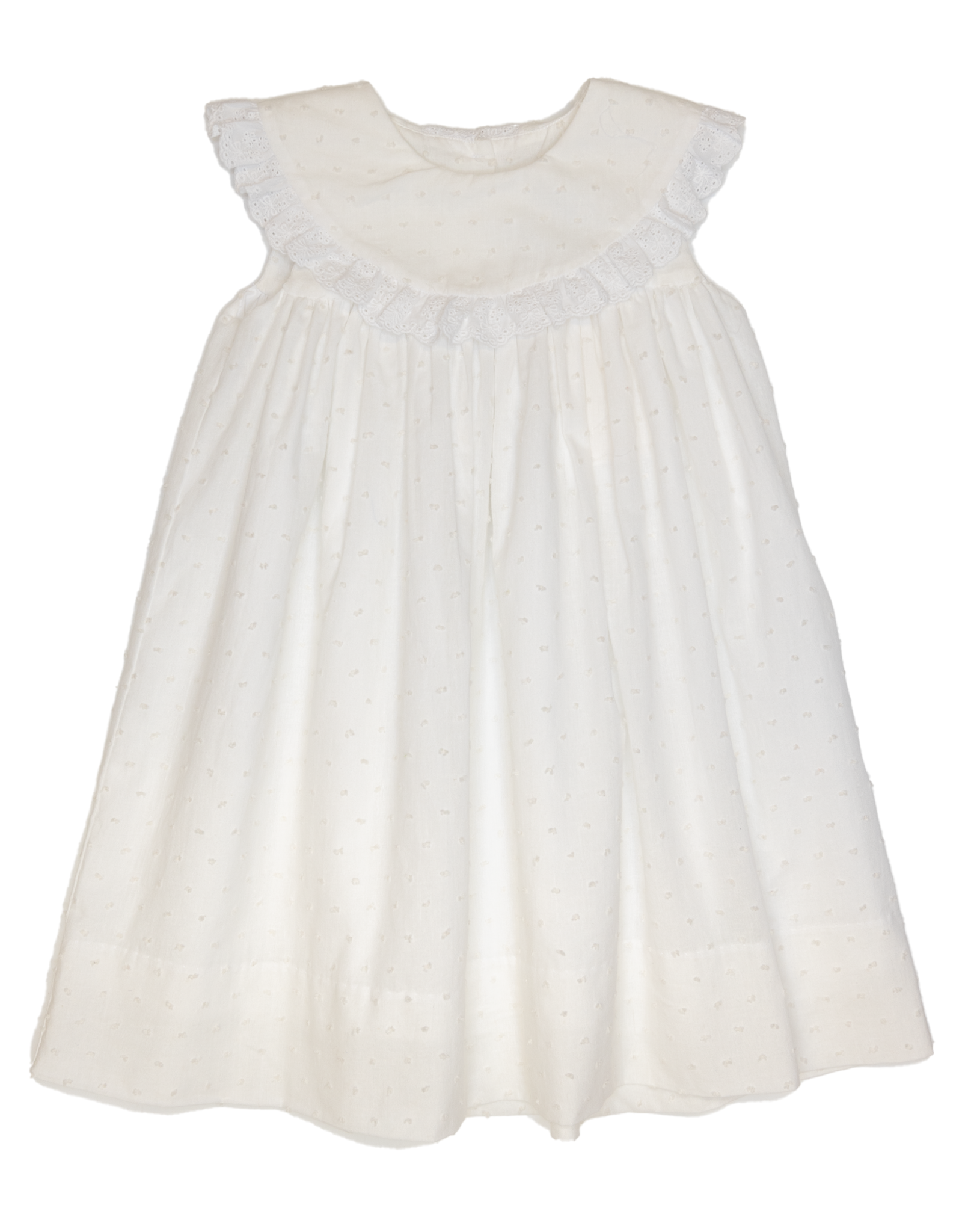 Delaney 134 White Swiss Dot Collar Dress