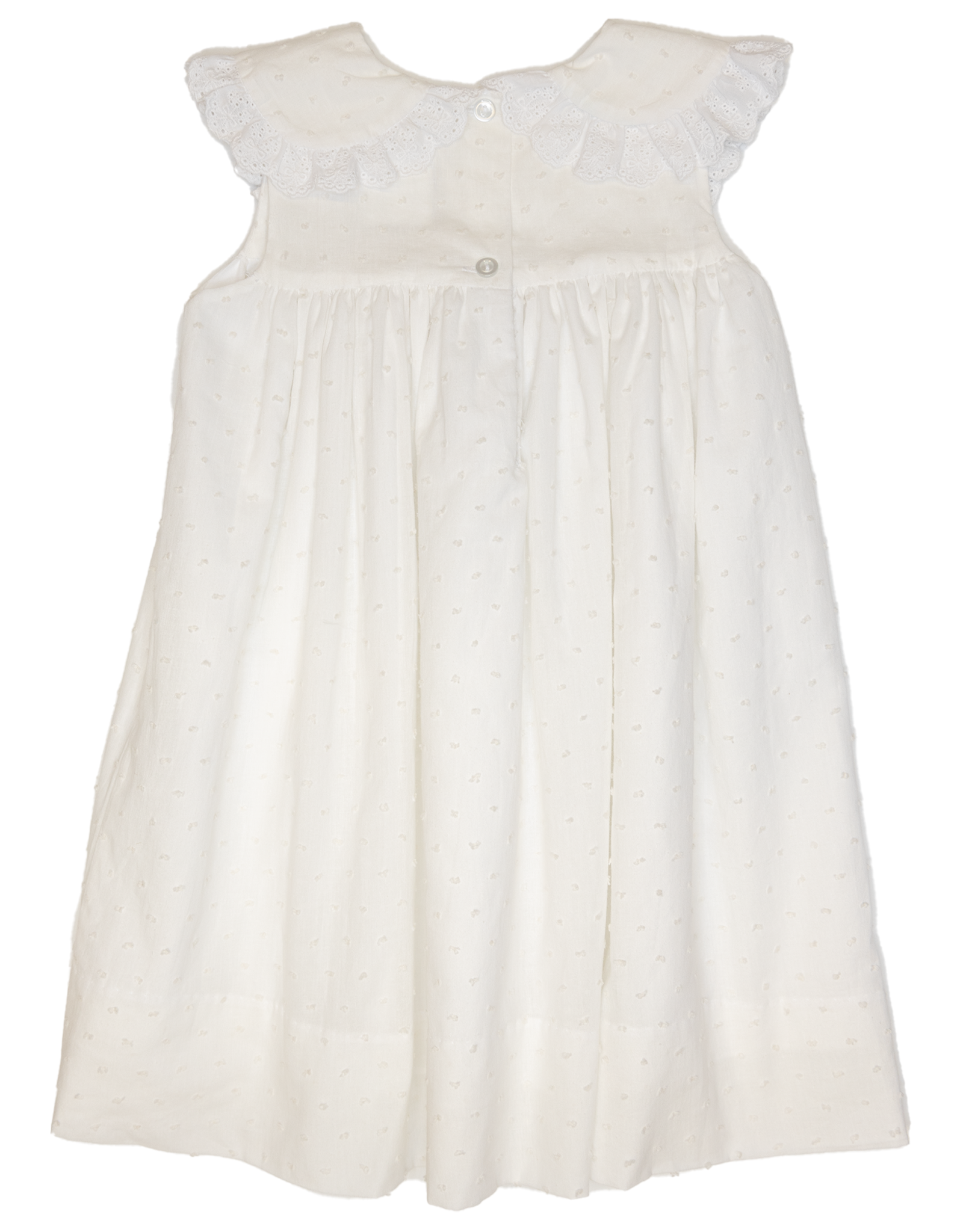 Delaney 134 White Swiss Dot Collar Dress