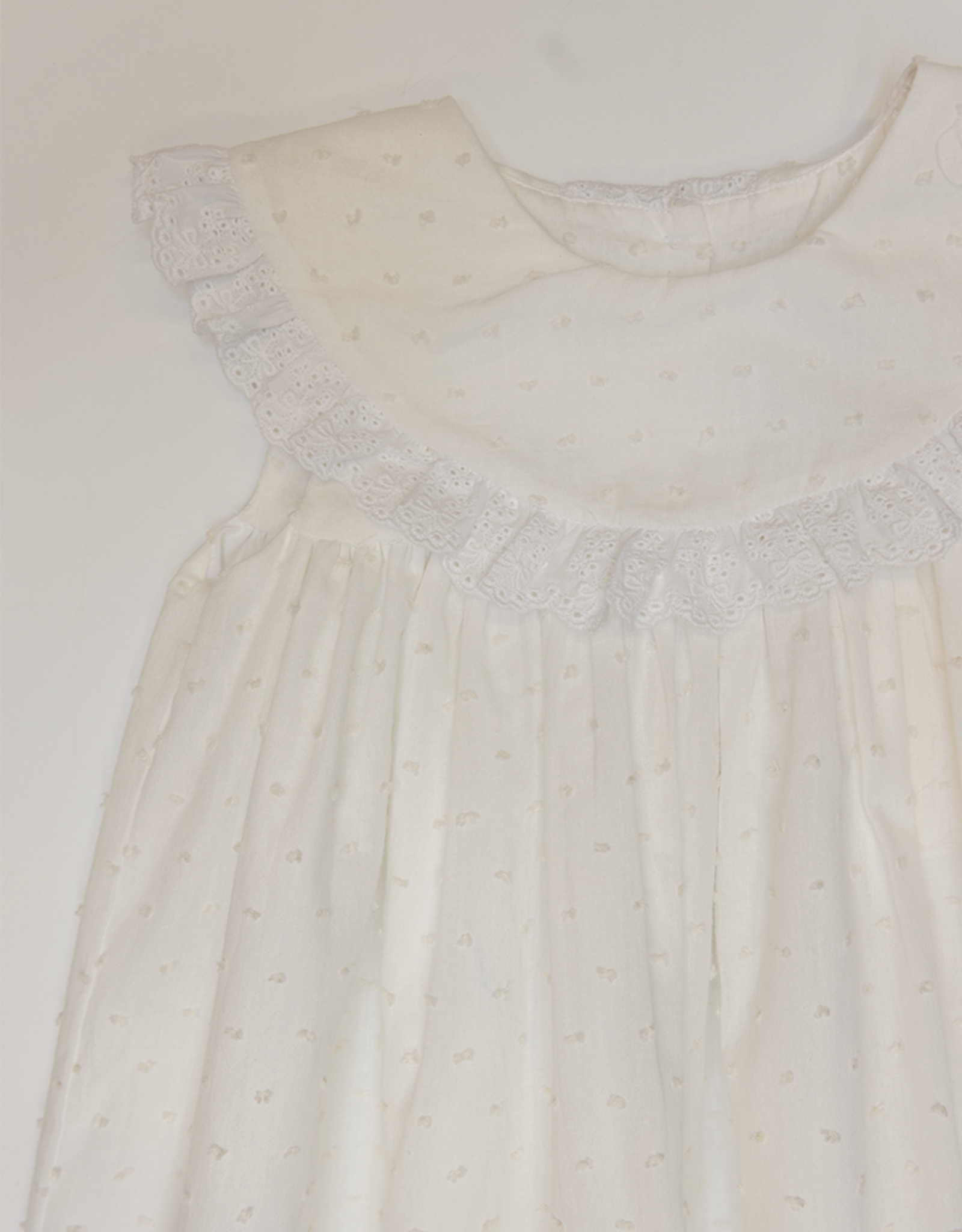 Delaney 134 White Swiss Dot Collar Dress