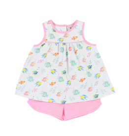 Cypress Row Fish Frenzy Girl Short Set