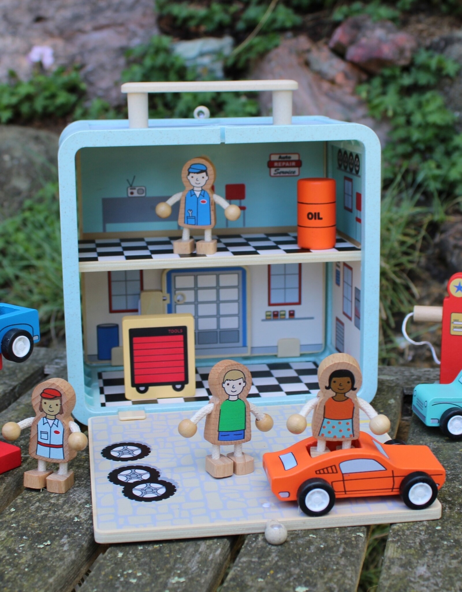 Jack Rabbit Creations Auto  Repair Suitcase Playset