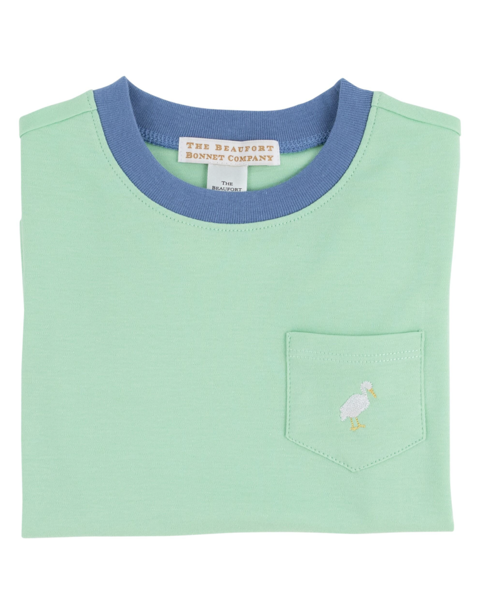 TBBC Carter Crewneck w/pocket Grace Bay Green/Barbados Blue