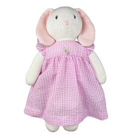 Petit Ami Knit Bunny Doll Pink Check Dress