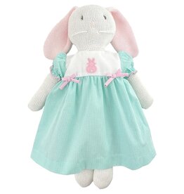 Petit Ami Knit Bunny Doll Mint Check Dress