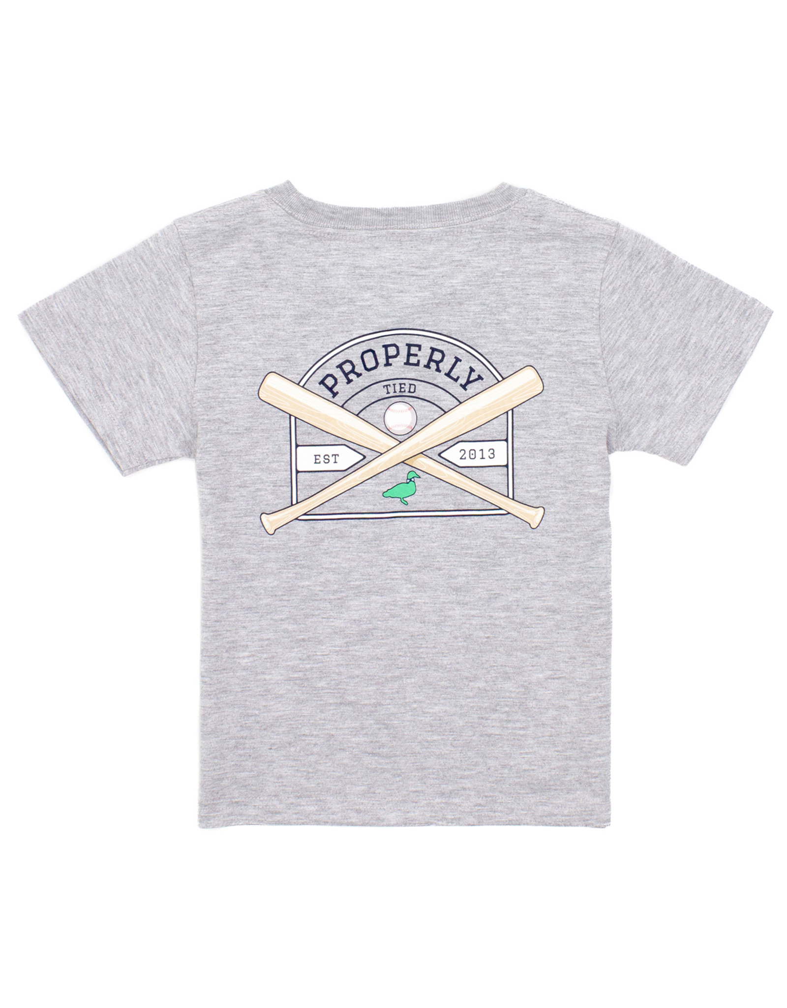 Properly Tied PT25 SS Tee Light Heather Grey Baseball Shield