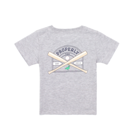 Properly Tied Short Sleeve Tee Light Heather Grey Baseball Shield