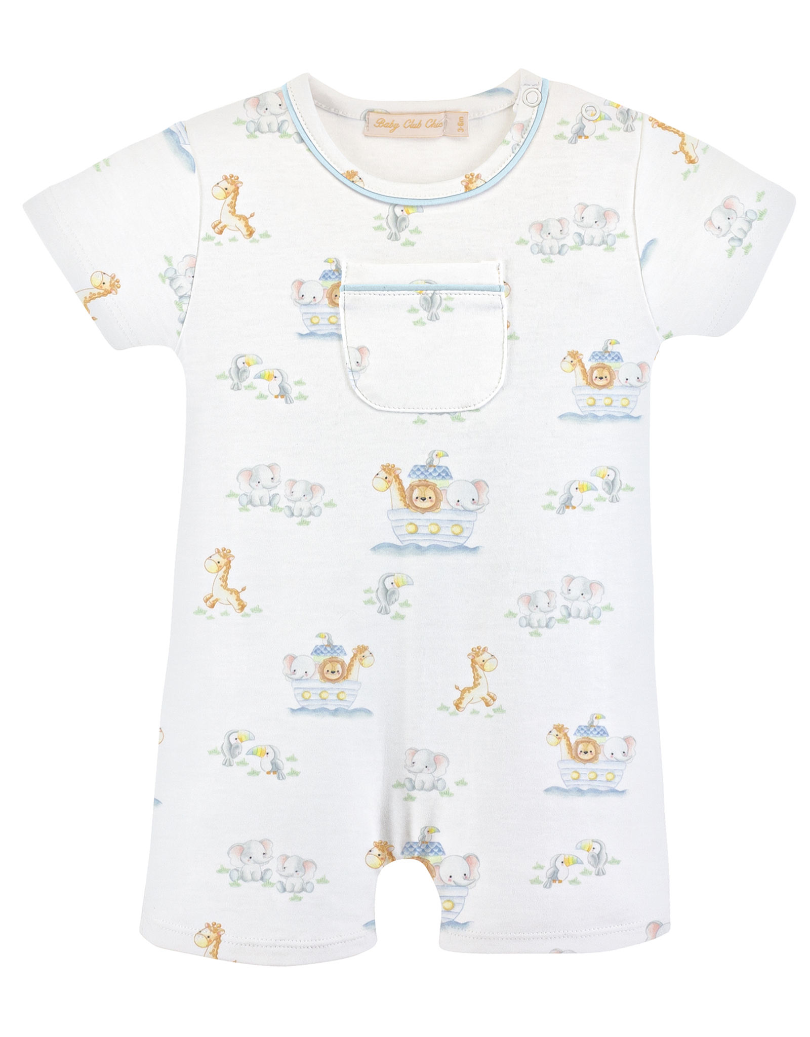 Baby Club Chic BCCS25 Noah's Ark Romper Blue