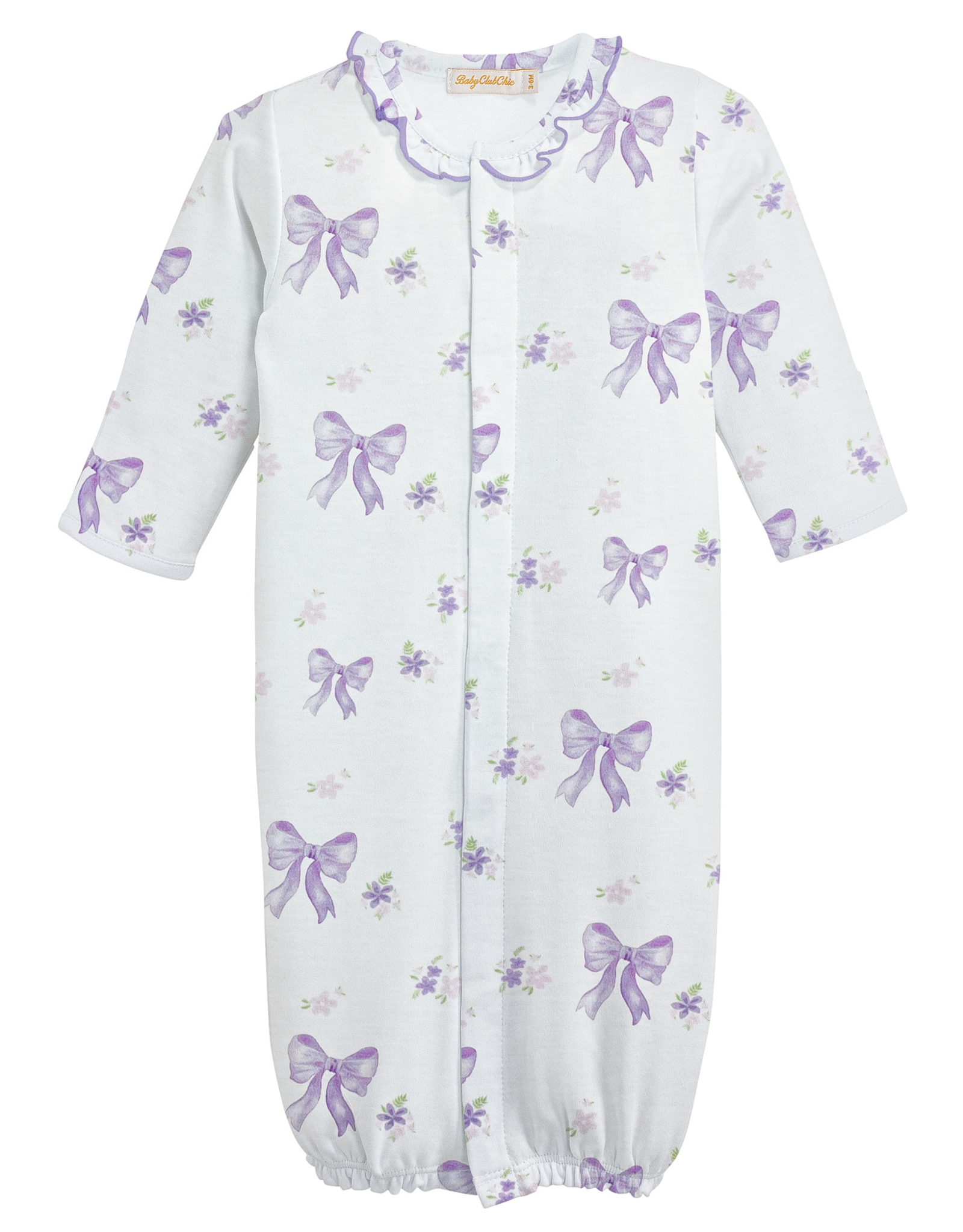 Baby Club Chic BCCS25 Lavender Bows Ruffle Converter Gown