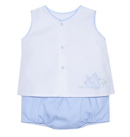 Baby Sen Peyton Bunnies Diaper Set Blue Newborn