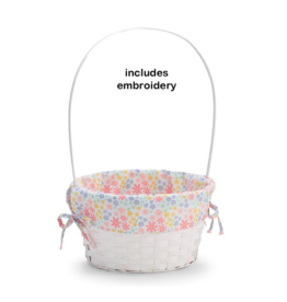 Burton & Burton Lined Easter Basket w/ Embroidery Floral