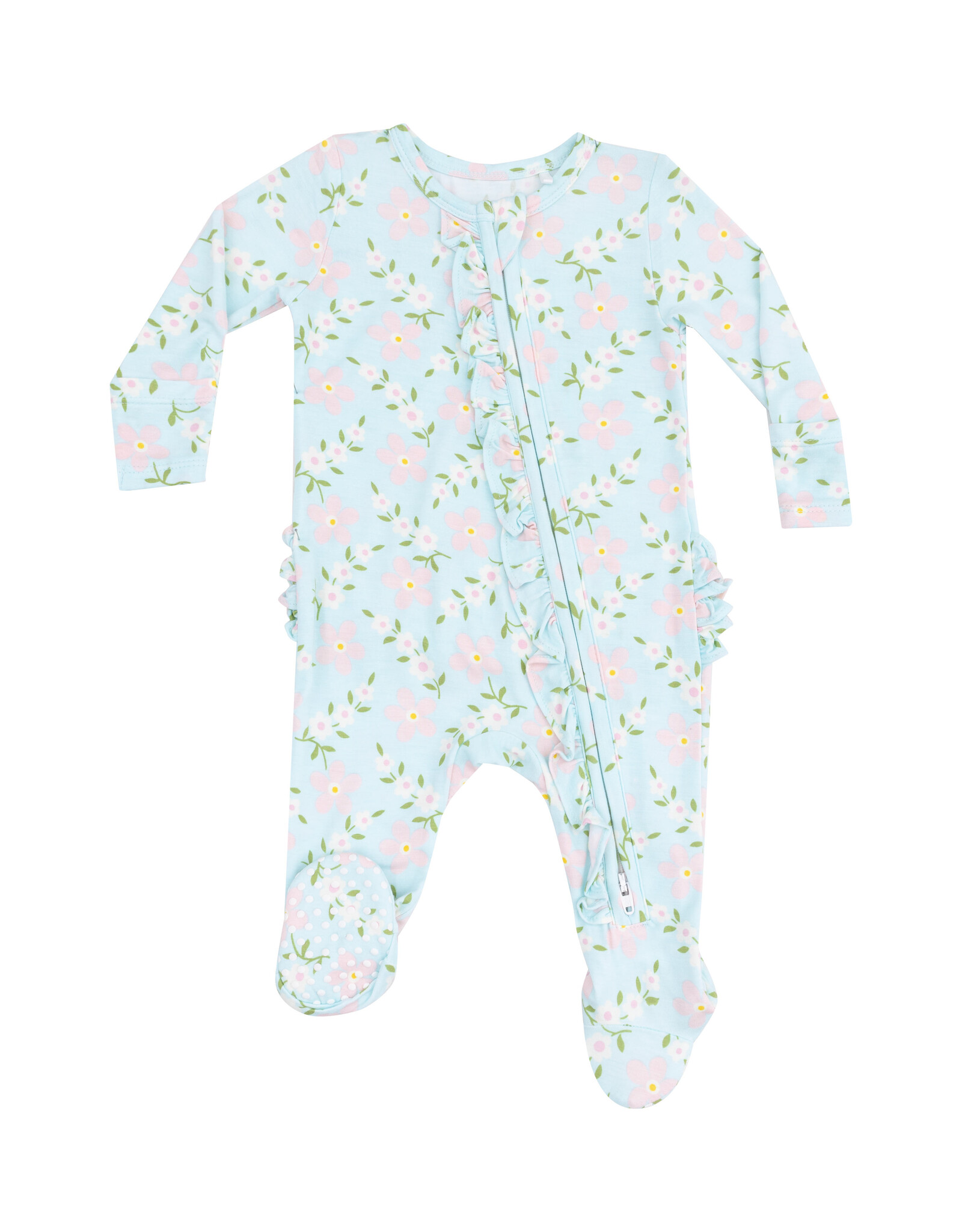Angel Dear ADS25 2 Way Zipper Ruffle Footie Vintage Daisy