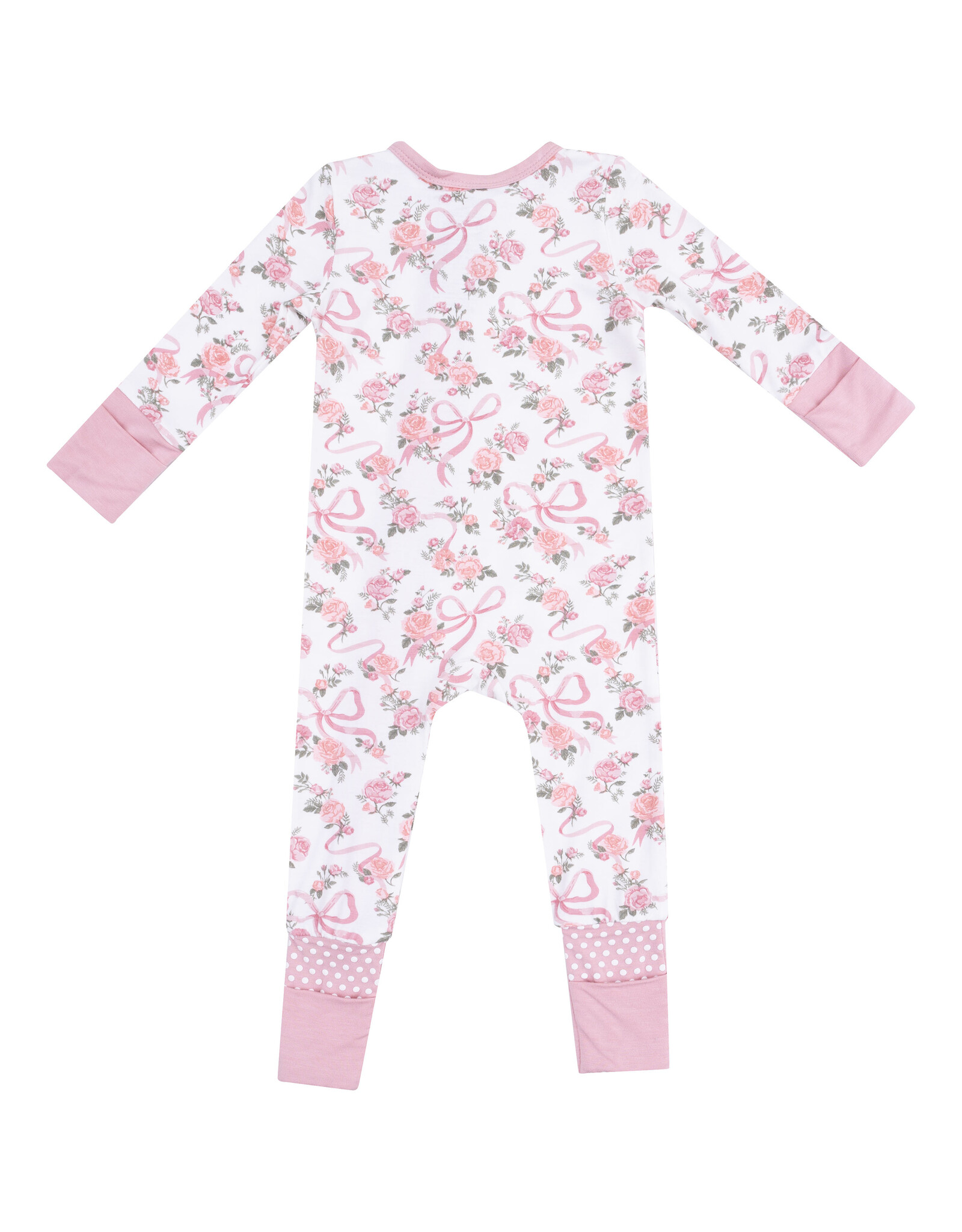 Angel Dear ADS25 2 Way Zipper Romper Ribbon & Flowers