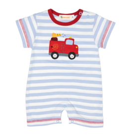 Luigi (6M) Sky Blue Stripe Firetruck Romper