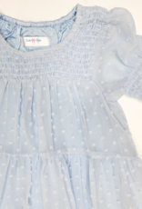 Lulu Bebe LBS25 Tina Blue Ruffle Tier Dress