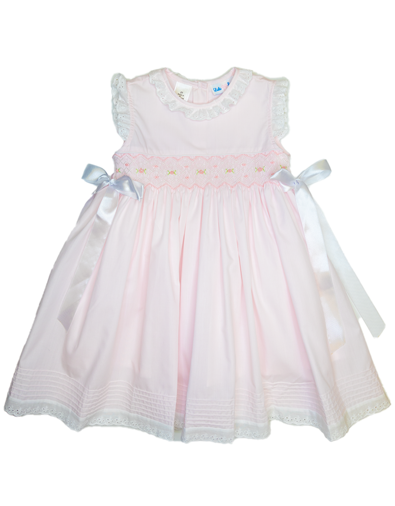 Lulu Bebe LB Gabby Smocked Dress Pink