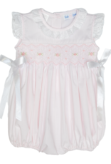 Lulu Bebe LB Rosie Smocked Bubble Pink