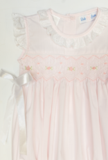 Lulu Bebe LB Rosie Smocked Bubble Pink