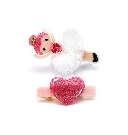 Lilies & Roses Alligator Clips Ballet Glitter Heart