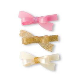 Lilies & Roses Alligator Clips Bows Pink Gold Pearl