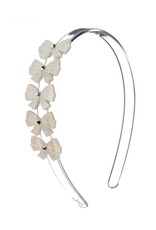Lilies & Roses LR Headband Bows Satin White H037A-1E