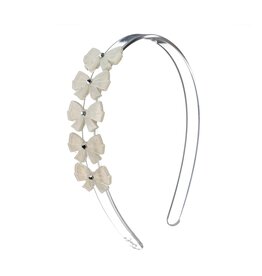 Lilies & Roses Headband Bows Satin White