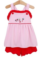 Trotter Street Kids TSS25 Mouse Embroidered Scalloped Short Set