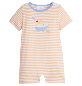 Little English Applique Romper Tugboat