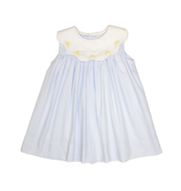 Petit Ami Blue Dot Collar Dress