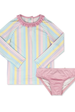 Lullaby Set Sun & Sand Rash Guard Set Petunia Pinstripe