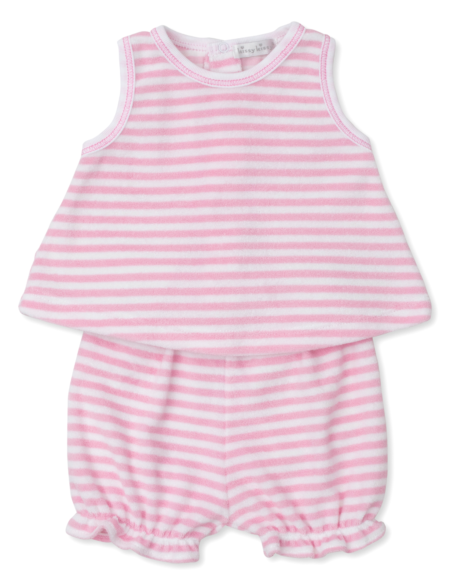 Kissy Kissy Cabana Stripes Terry Sunsuit Set Pink