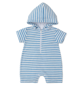 Kissy Kissy Cabana Stripes Terry Romper Blue