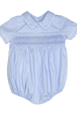 Charming Little One GQ1816 Blue Smocked Wesley Bubble
