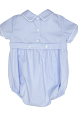 Charming Little One GQ1816 Blue Smocked Wesley Bubble