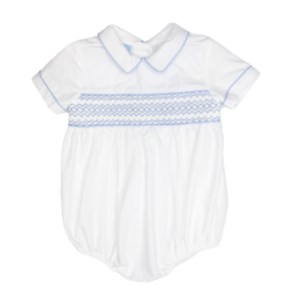 Charming Little One White Smocked Paxton Bubble