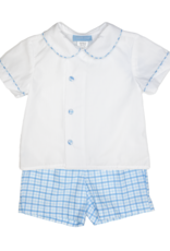 Charming Little One GQ1694Blue Plaid Isaac Short Set