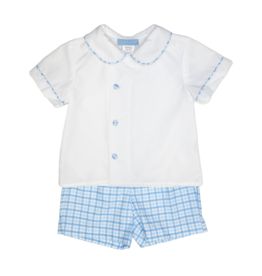 Charming Little One Blue Plaid Isaac Short Set
