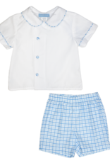 Charming Little One GQ1694Blue Plaid Isaac Short Set