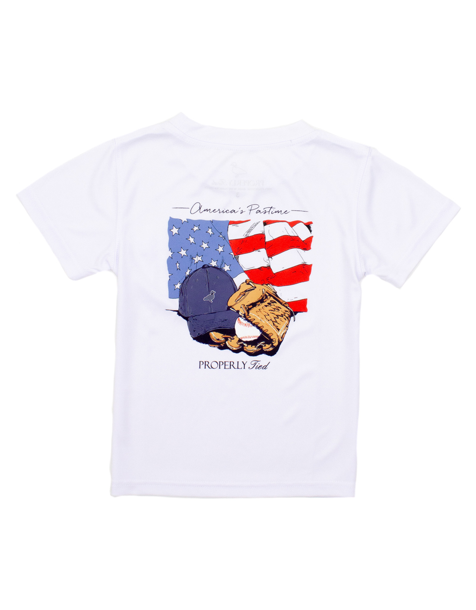 Properly Tied PT25 SS Performance Tee America Pasttime White