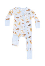 Angel Dear ADS25 2 Way Zipper Romper Blue Best Friends Dogs