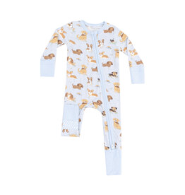 Angel Dear 2 Way Zipper Romper Blue Best Friends Dogs