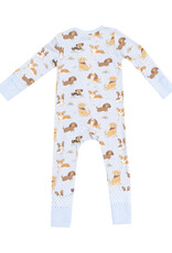 Angel Dear ADS25 2 Way Zipper Romper Blue Best Friends Dogs