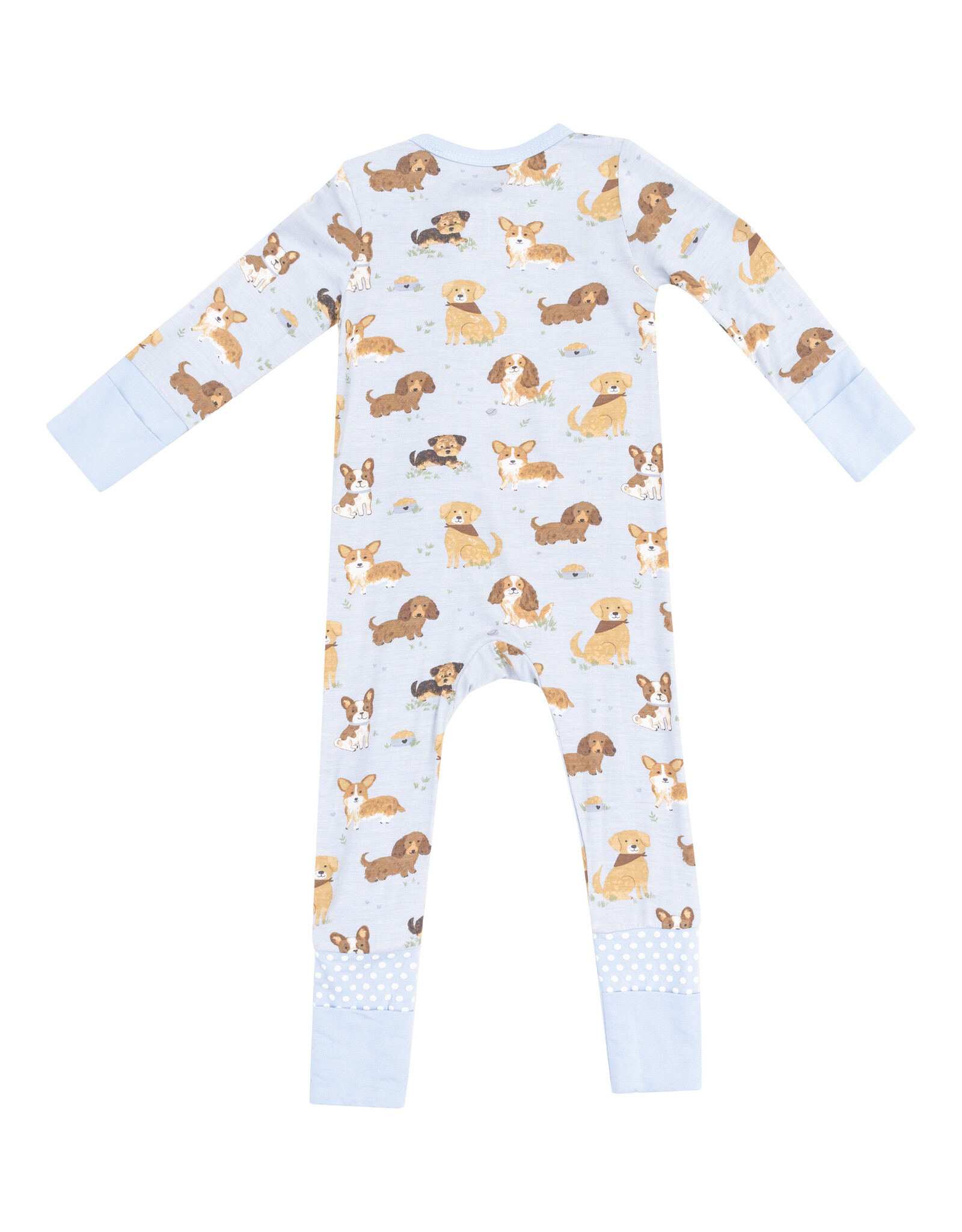 Angel Dear ADS25 2 Way Zipper Romper Blue Best Friends Dogs