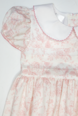 Lulu Bebe LBS25 Grace Pink Floral Pintuck Dress