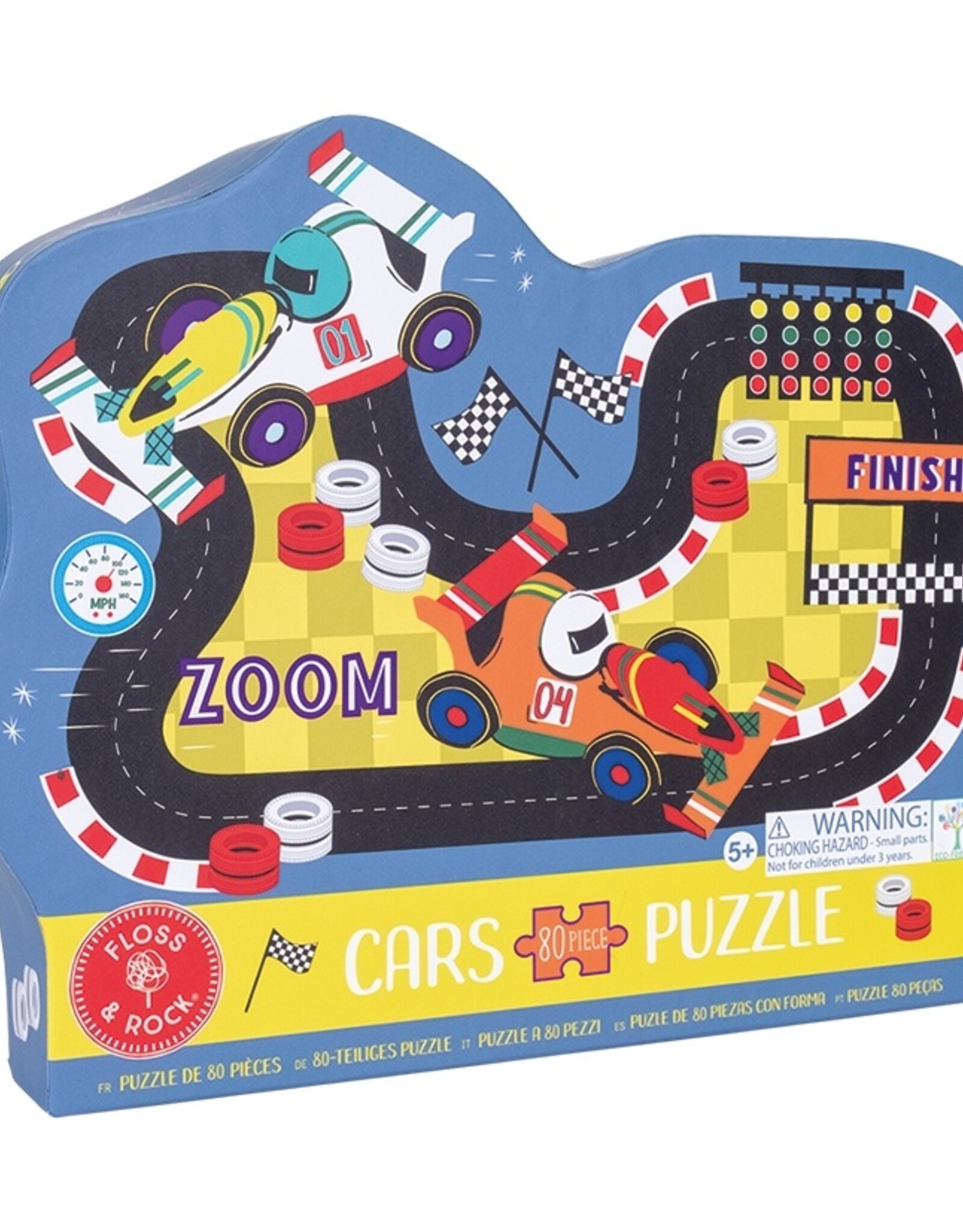 Floss and Rock Cars 80pc "Race Track" Shaped Puzzle